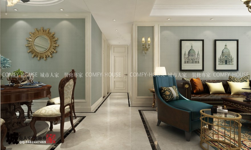 160 平美式风格四室二厅 | 深浅配搭,最大化储物功能-6