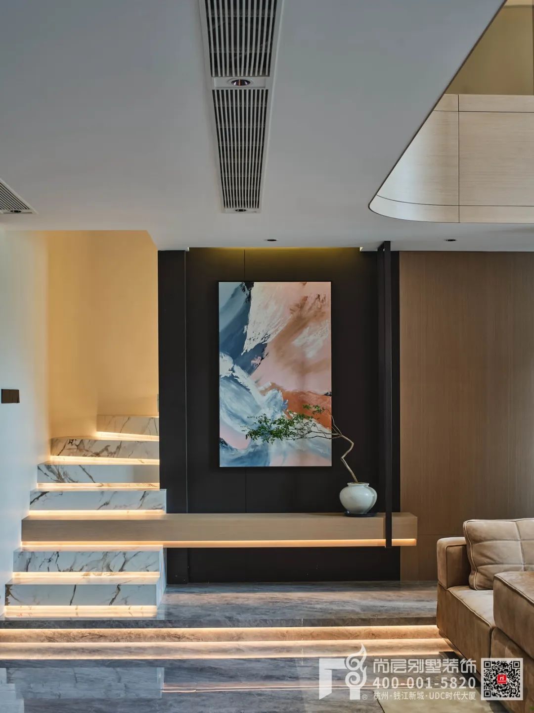 现代轻奢别墅设计丨杭州尚层装饰-46