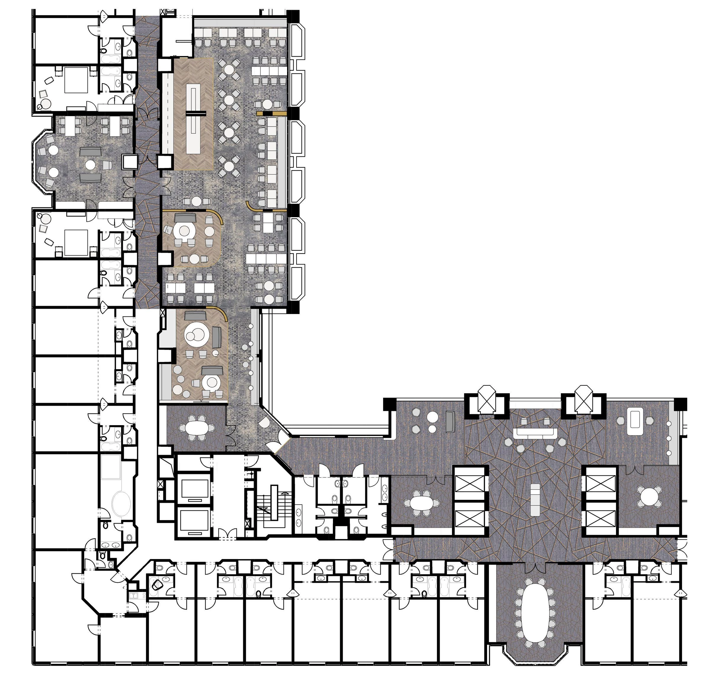 布拉格希尔顿行政酒廊丨捷克丨Ian Bryan Architects-20