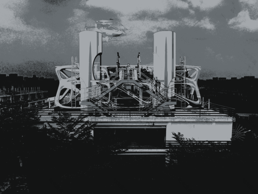 酷哦!广美学弟的惊人工作量!“炫技又不失造型功底”的广美荣誉奖毕设!极具未来感的设计:低空经济重构校园空间结构和未来生活图景!-84