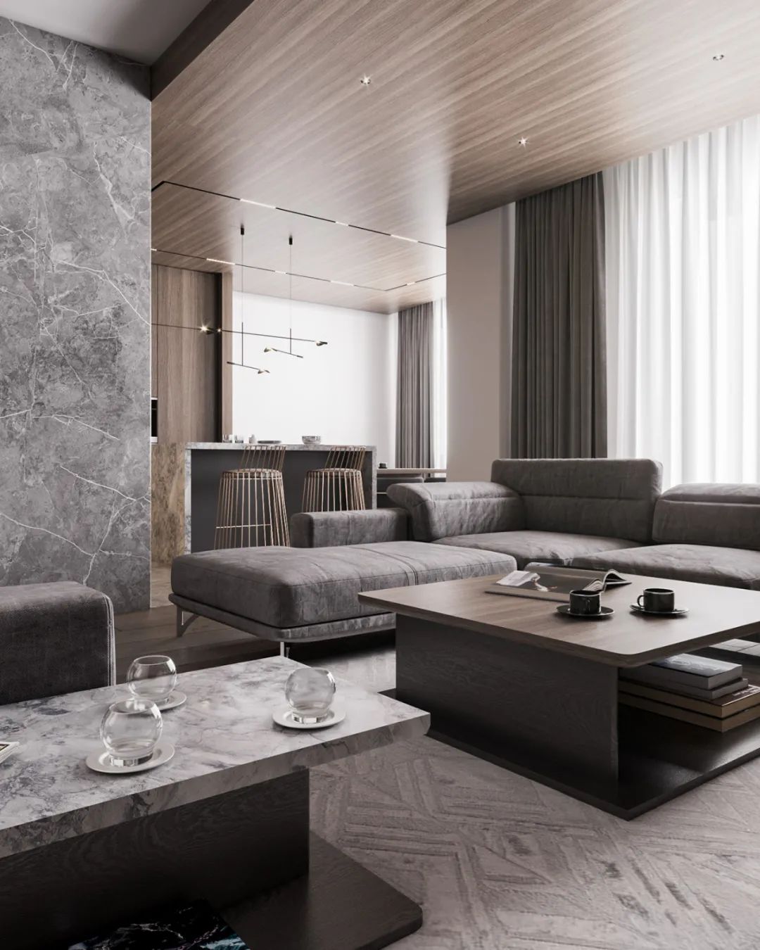 乌克兰现代家居设计展 | 原木、灰色与黑色的和谐空间-69