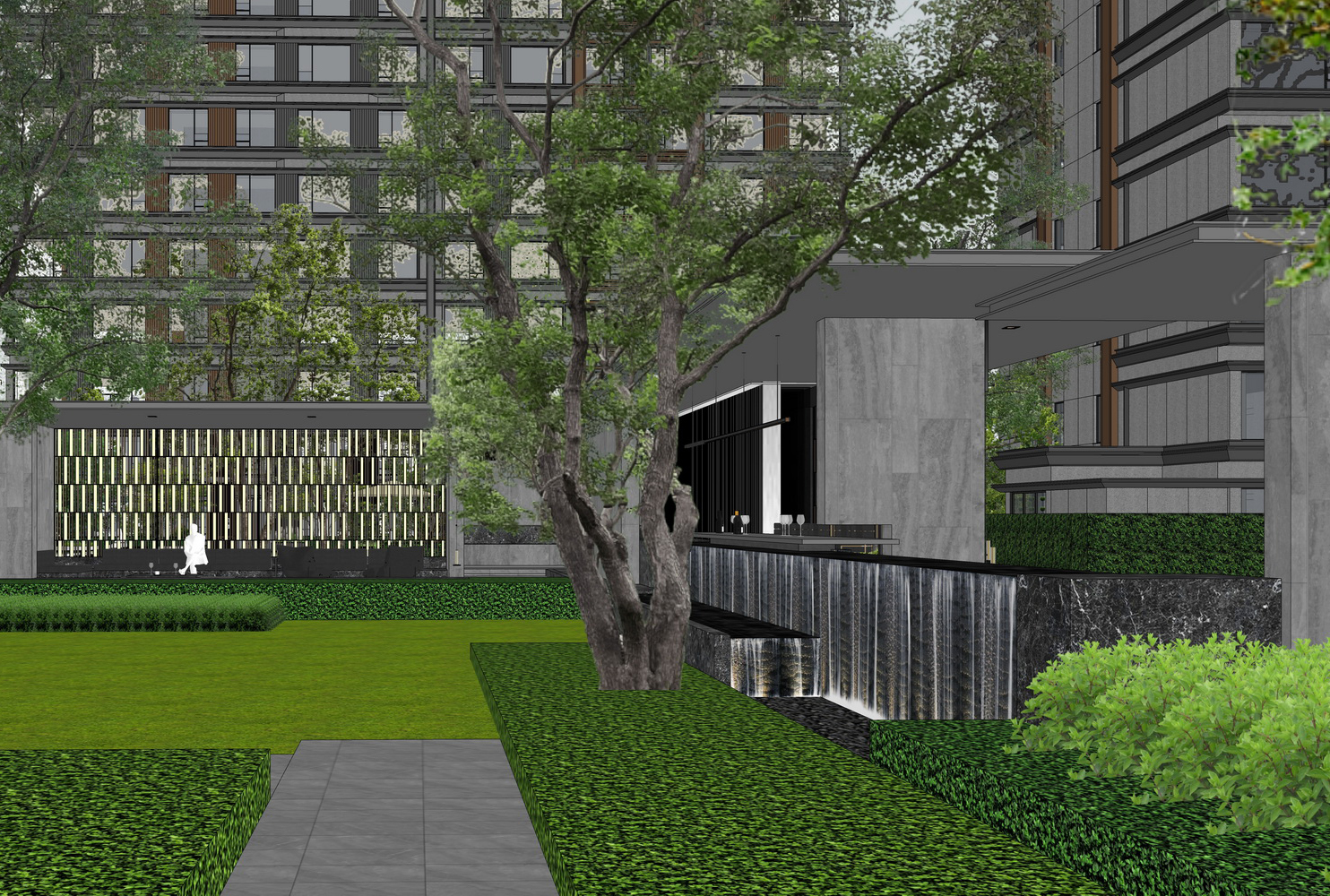 中海兴叁號院大区景观SU模型-7