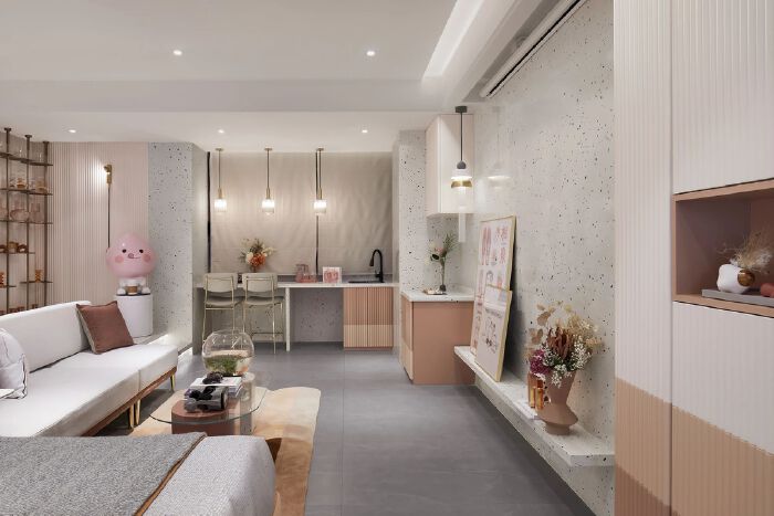 两江都汇 58㎡浪漫奶茶风一字型公寓丨中国重庆丨HIGHLY 海力设计-23