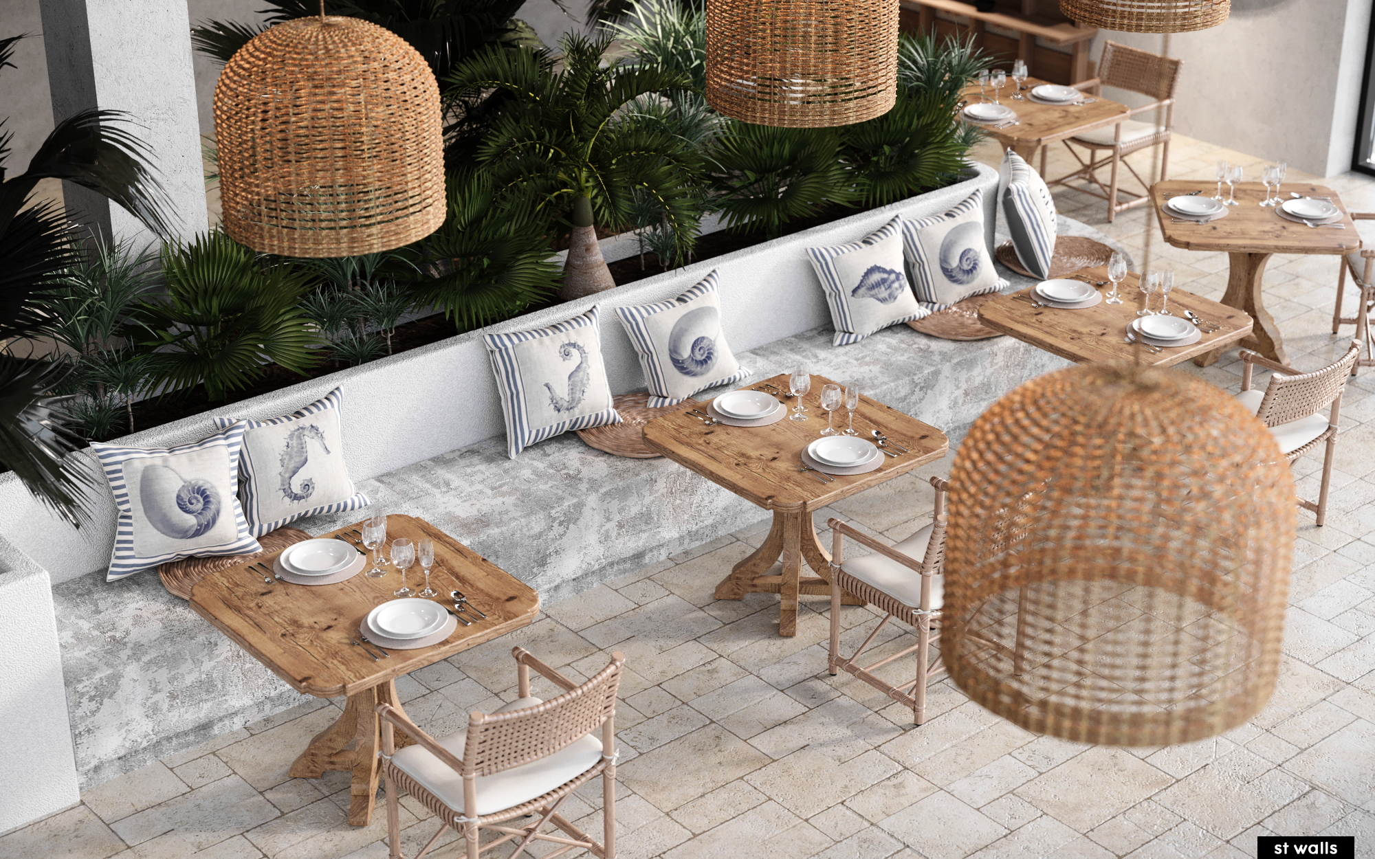 "Tropical Vibe" Cafe Conceptual Design #2141-1