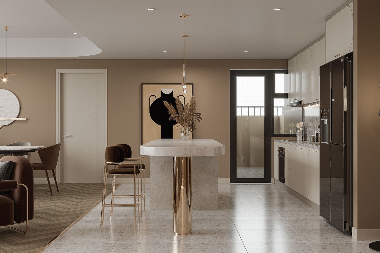 现代浅咖色系住宅空间设计-3