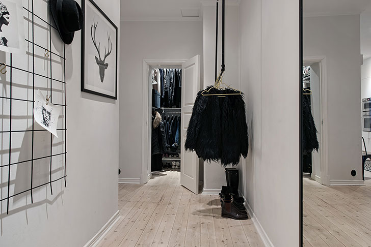 瑞典灰色家居，金属元素与插画打造个性空间-20