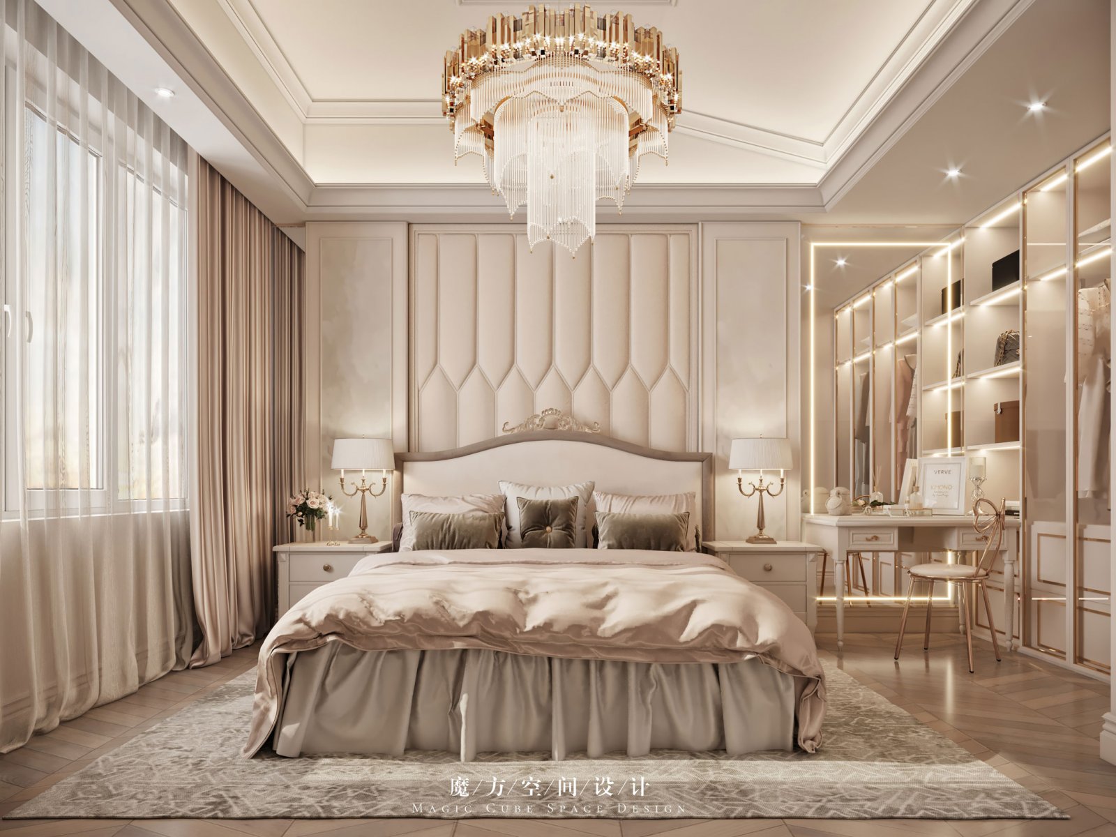 西安魔方空间 · 法式轻奢住宅设计丨中国西安丨魔方空间设计-52