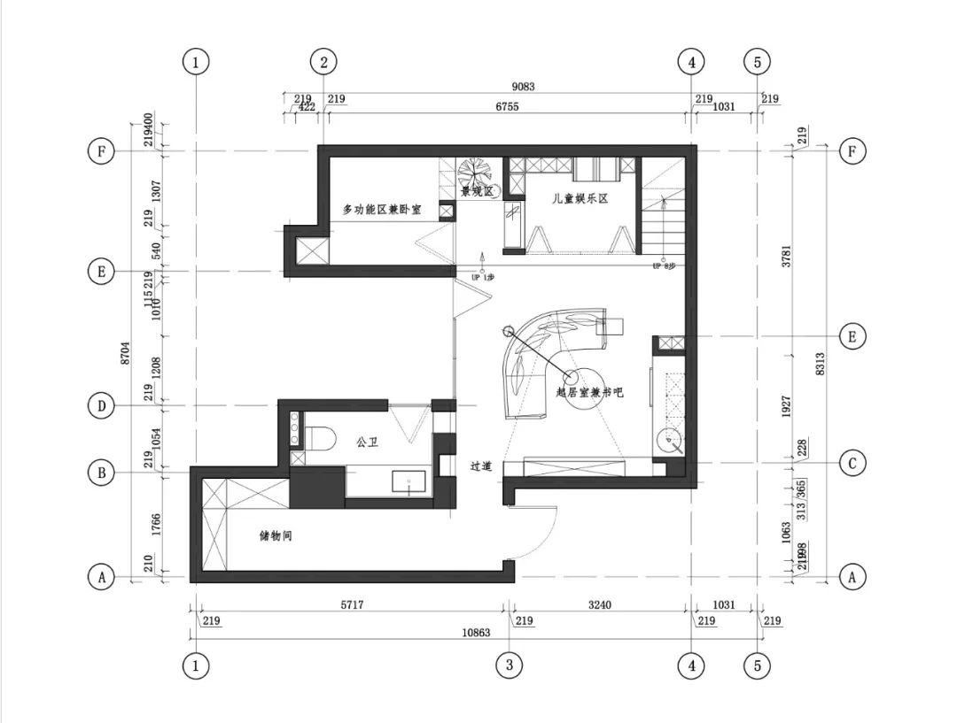 三口之家地下娱乐空间,趣味层高打造多功能生活场所-113
