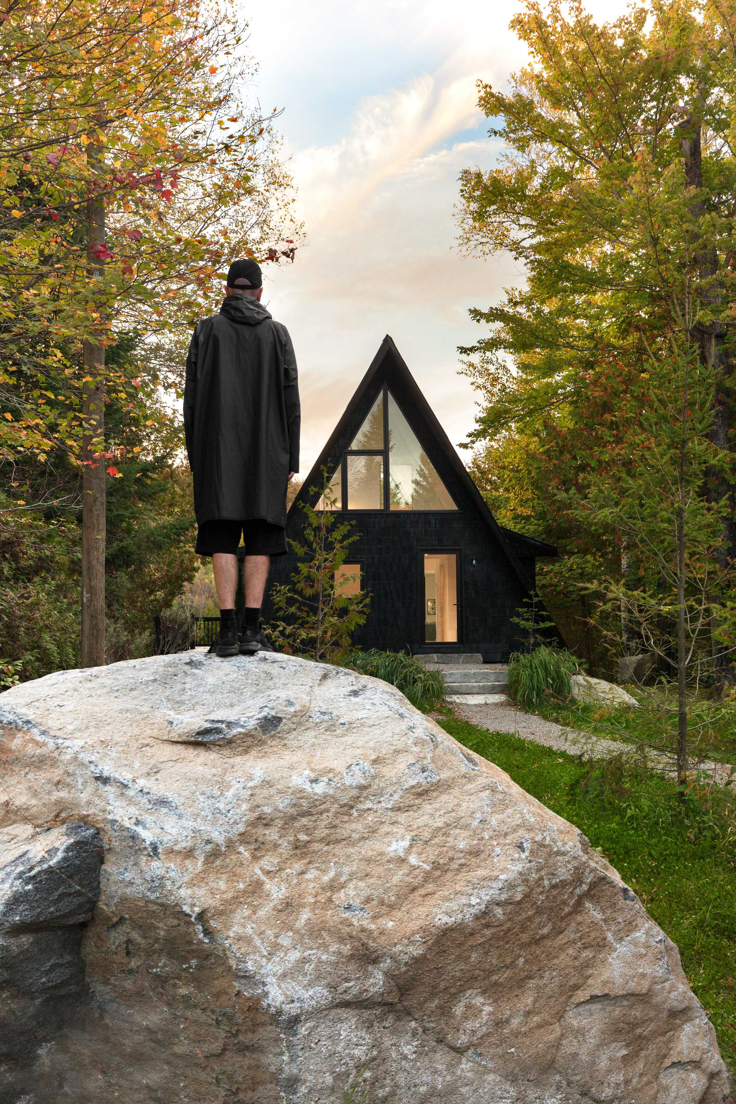 Jean Verville overhauls A-frame cottage in the Quebec forest-2