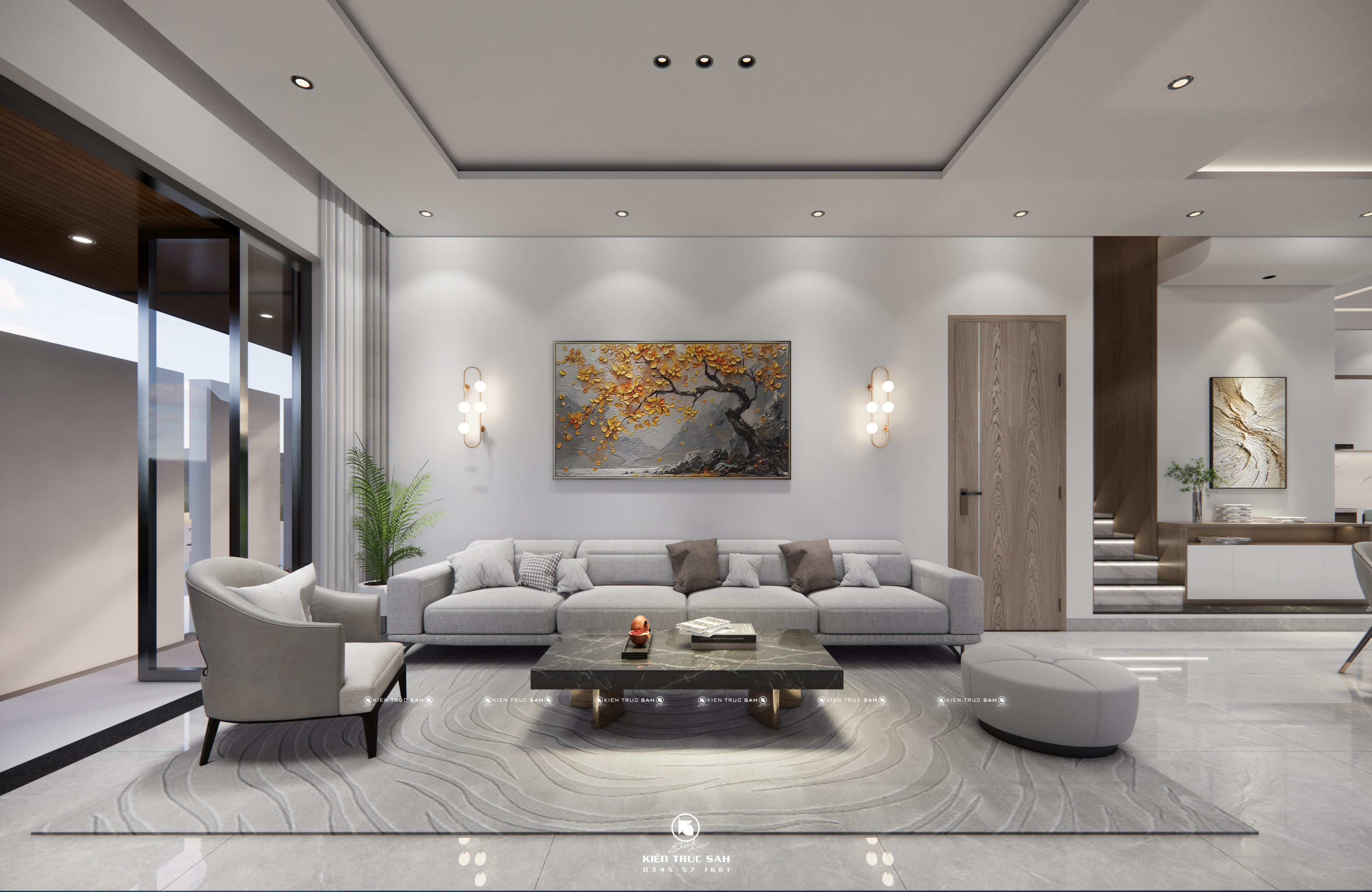 LIVING ROOM & KITCHEN DESIGN SPACE-0