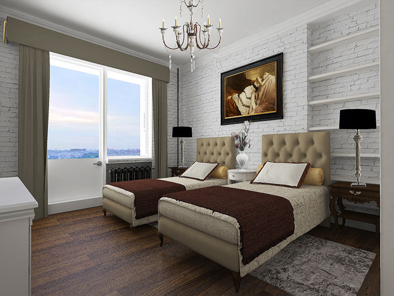 斯大林风格3室公寓室内设计项目丨俄罗斯莫斯科丨莫斯科“Studio.one”室内设计工作室-12