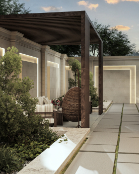 Elegant Neoclassical Villa Exterior & Landscape Concept