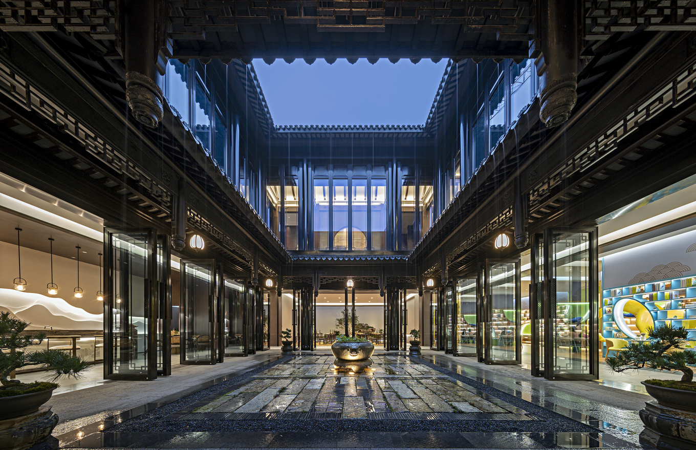 盘石设计 | 吴文粒:1745㎡绝美中式庭院,一帘诗意、四水归情!-12