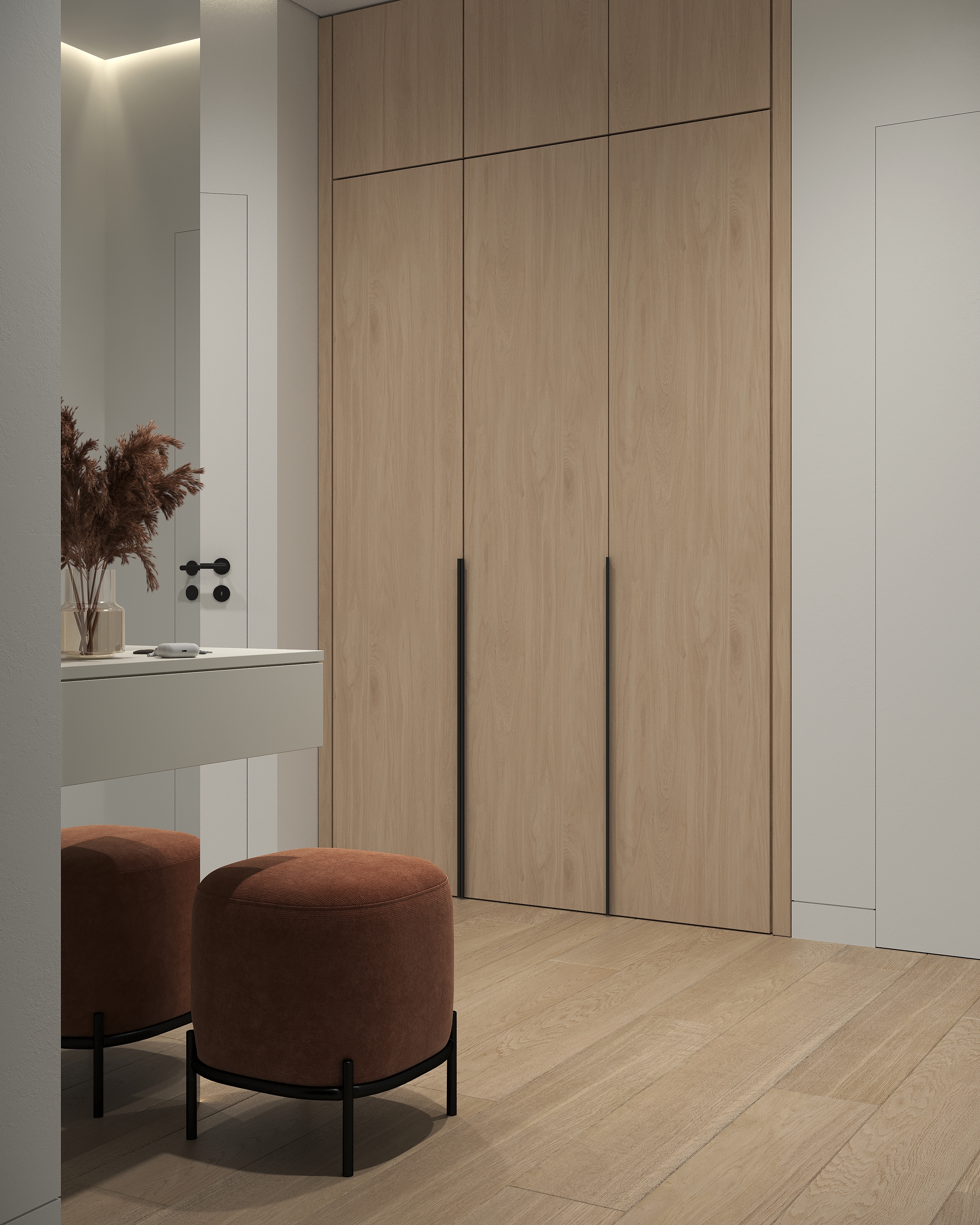 Modern apartment with a terracotta accent-8