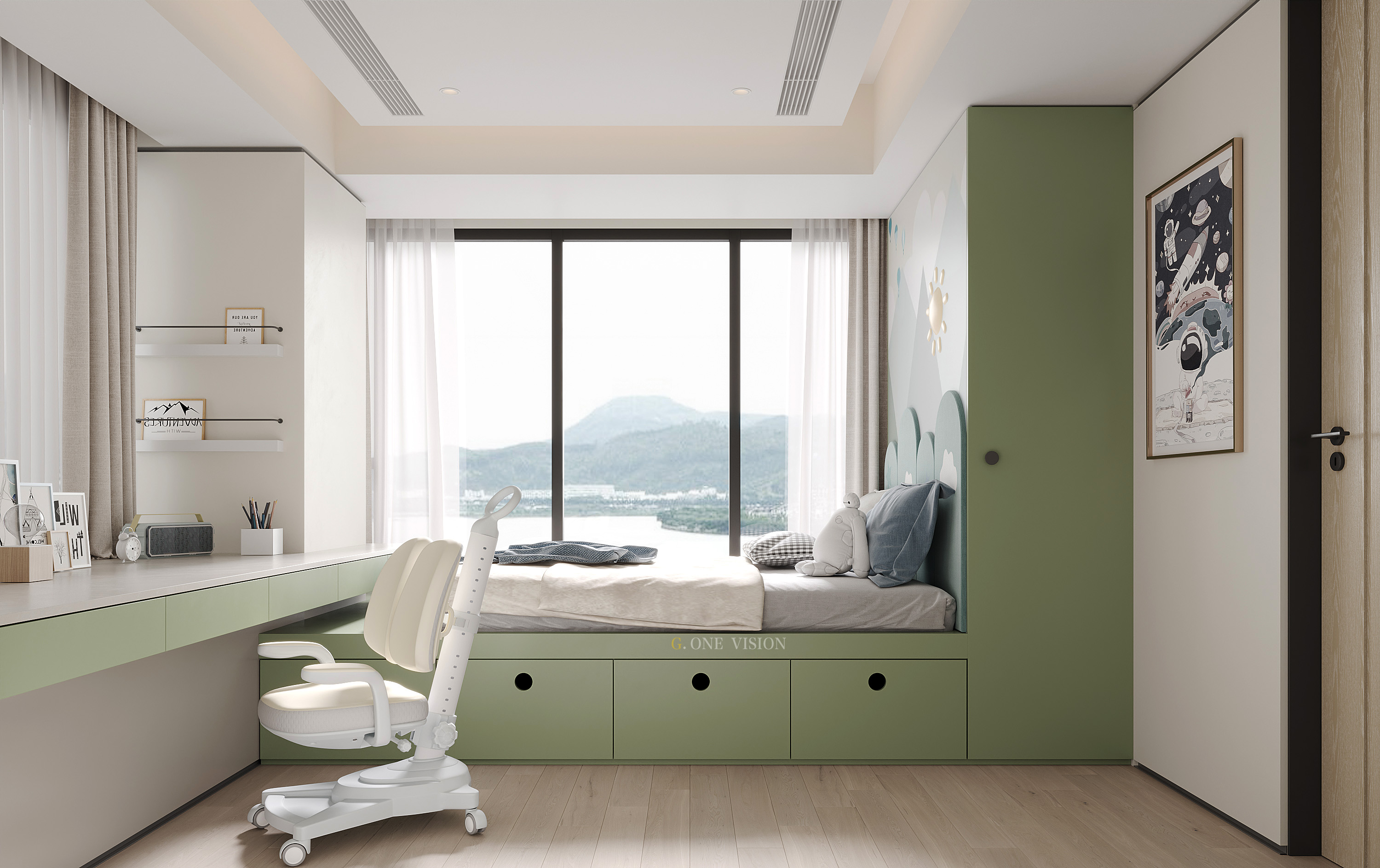 现代简约办公空间设计案例丨勇者空间表现工作室-13