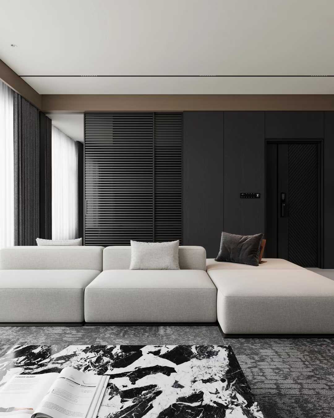 黑白木色结合的意式极简-6