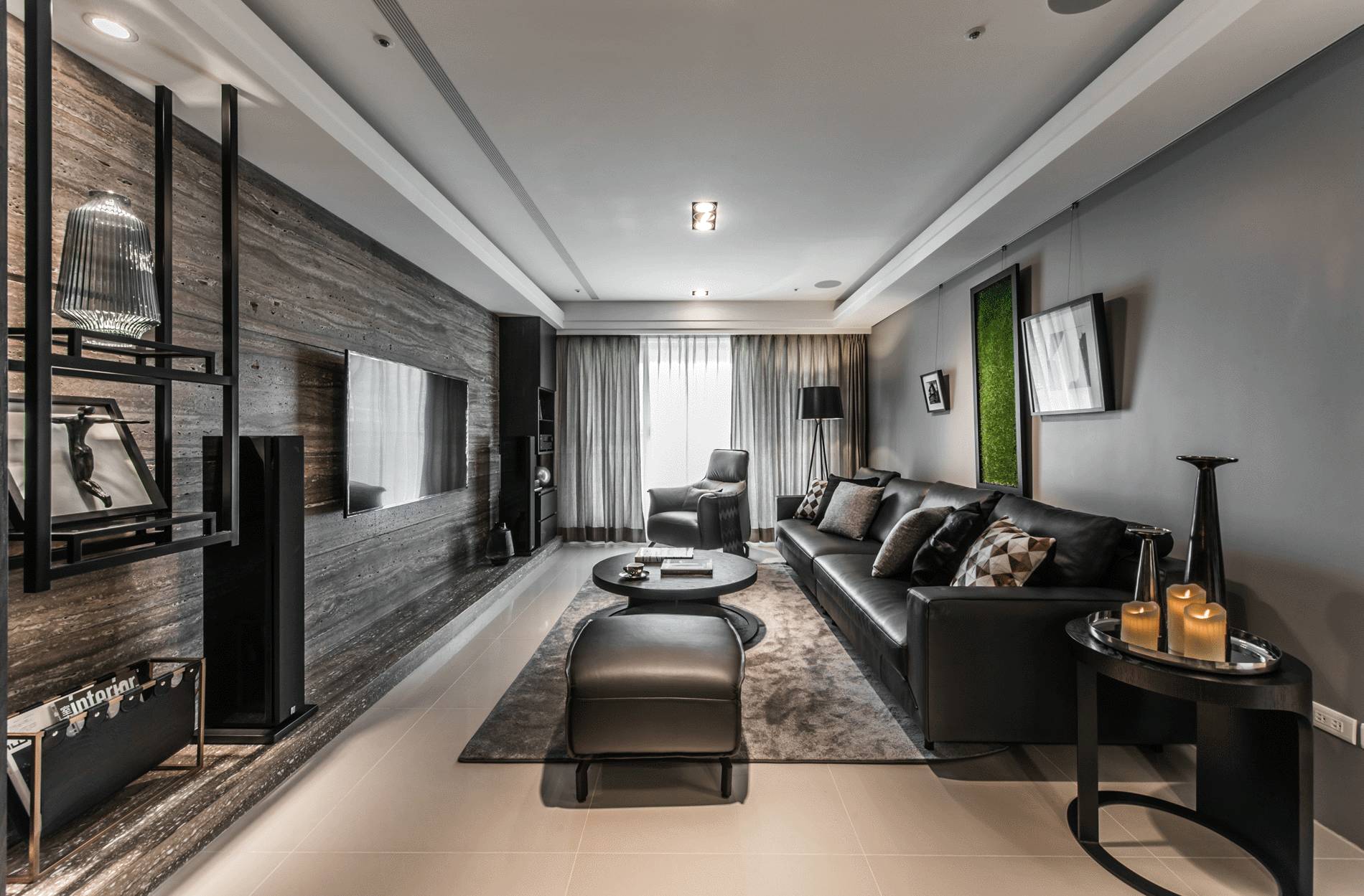 高级黑现代住宅的奢华神秘-4
