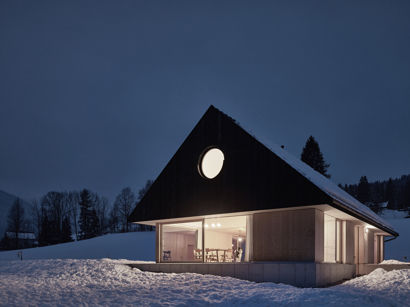 奥地利山墙屋 | 木、混凝土与玻璃的宁静和谐空间-29