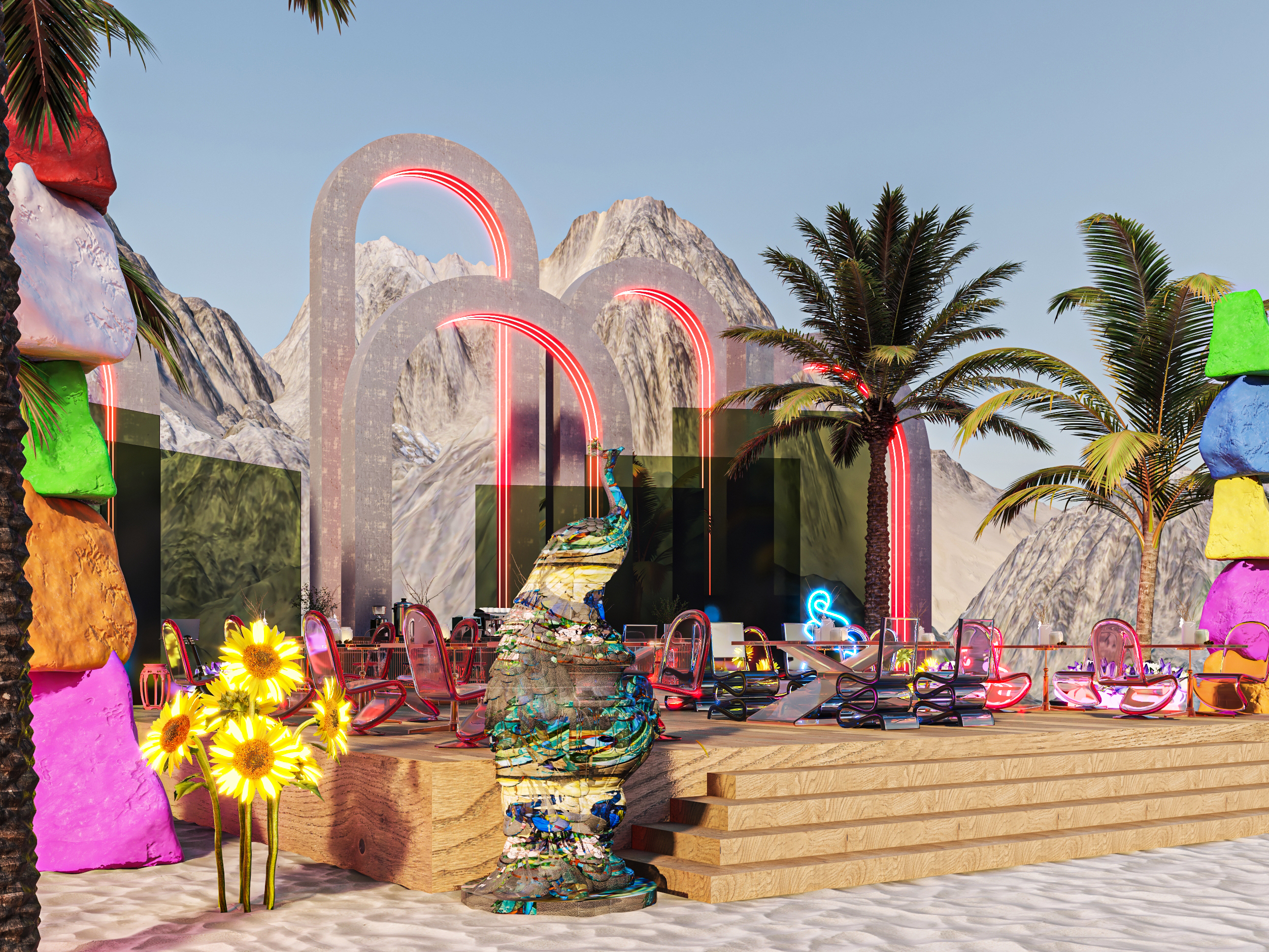 Restaurant Inside a Mountain With Modern Materials-23