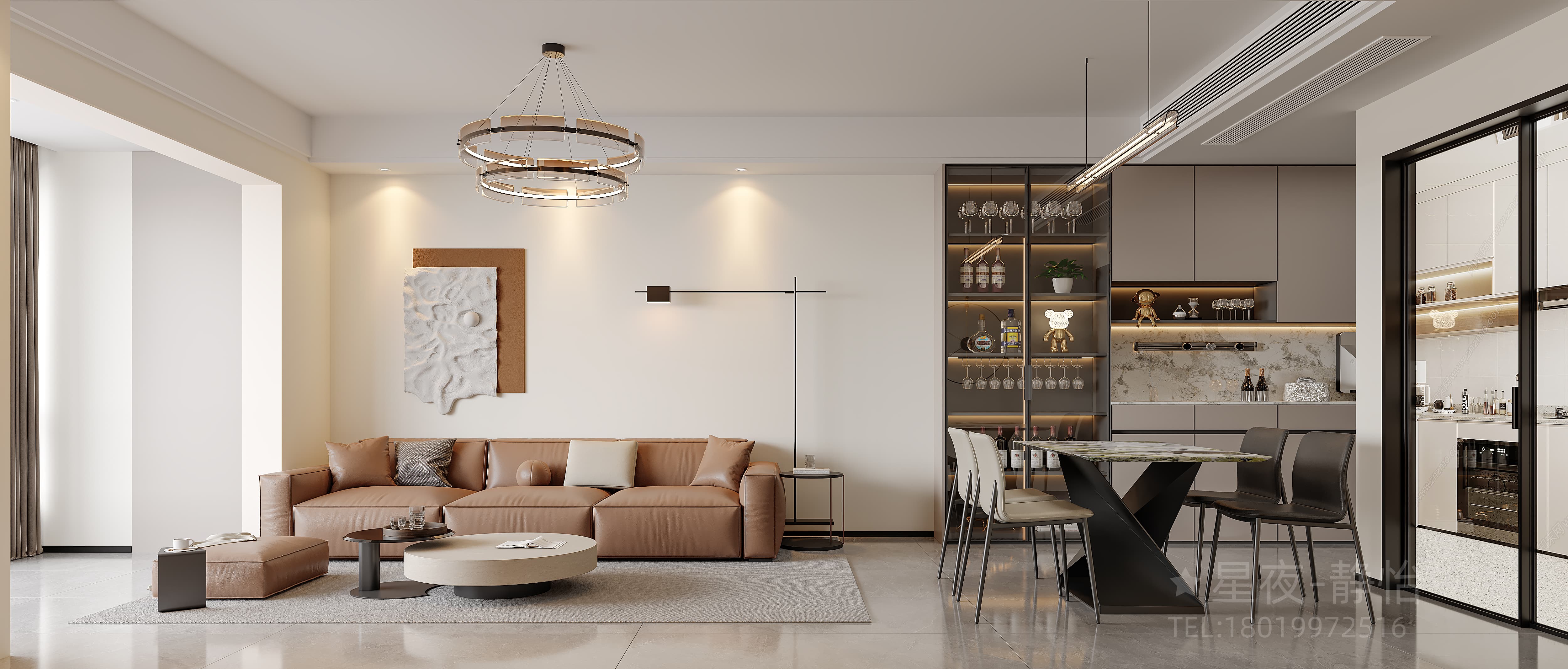 现代轻奢客厅：通透布局，光影交织质感空间-10