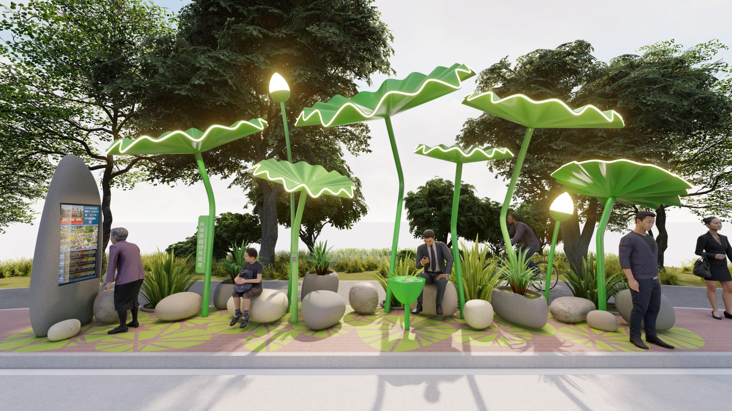 嘉兴莲花生态公交站-5