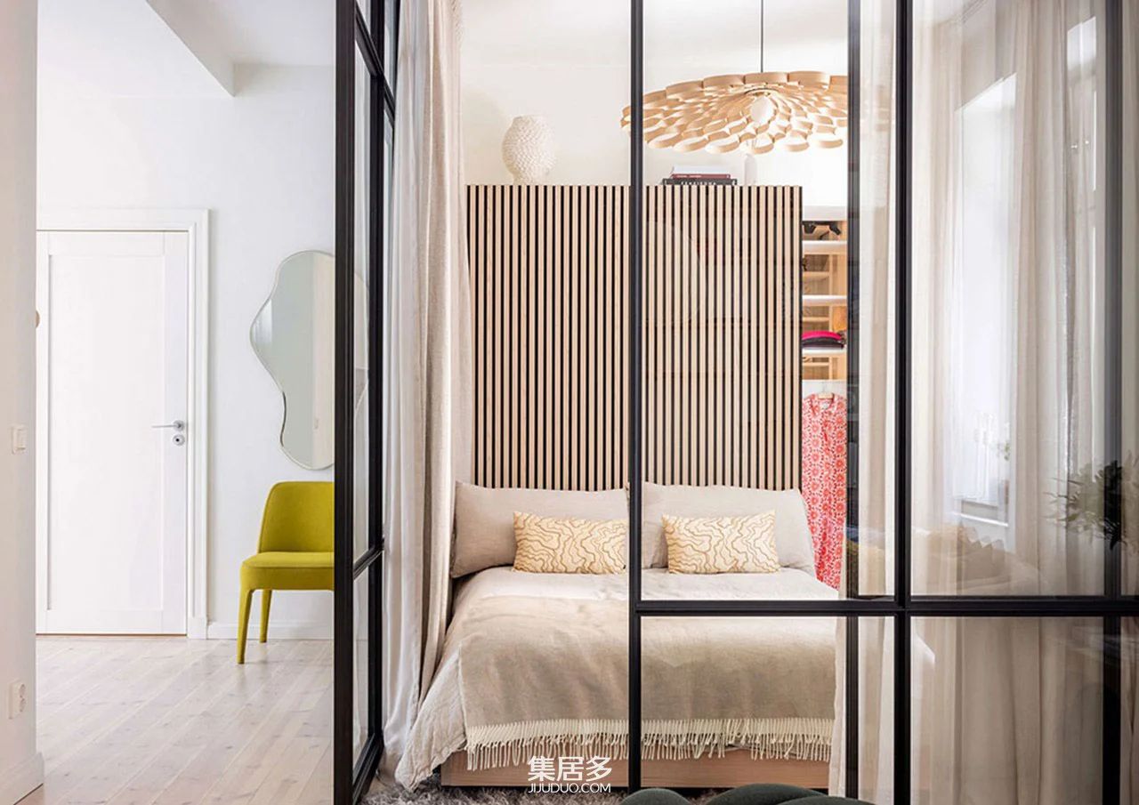 哥德堡 19 世纪建筑玻璃后卧室公寓丨瑞典-13