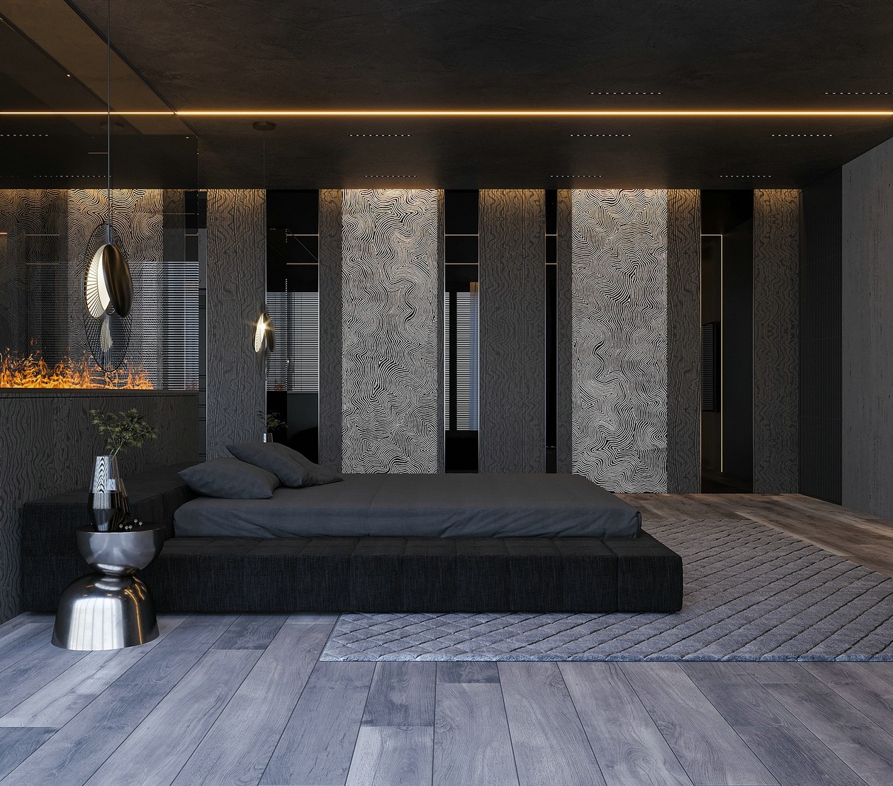 黑色系公寓设计 既沉稳又有设计感！-11