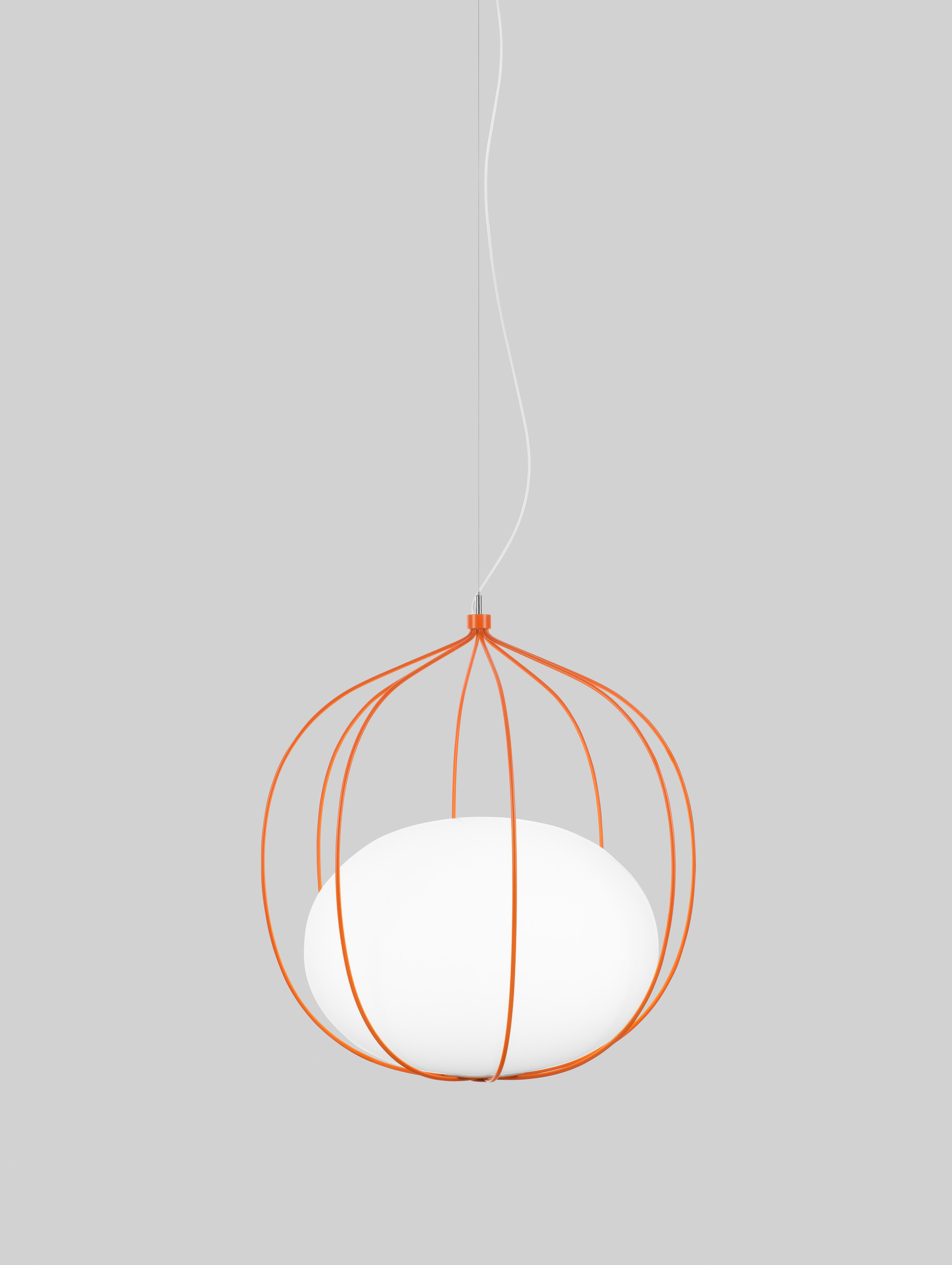 Front's Hoop lamp features glass pendant trapped inside wire cage-6