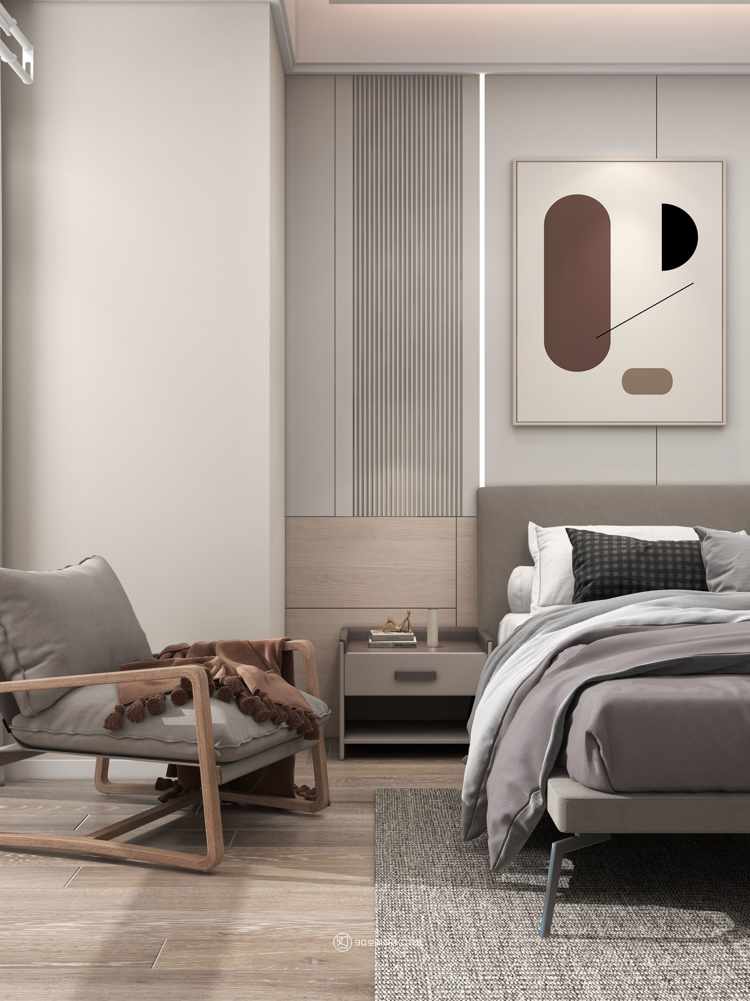 星月糖现代奶油风格丨90 空间设计-26