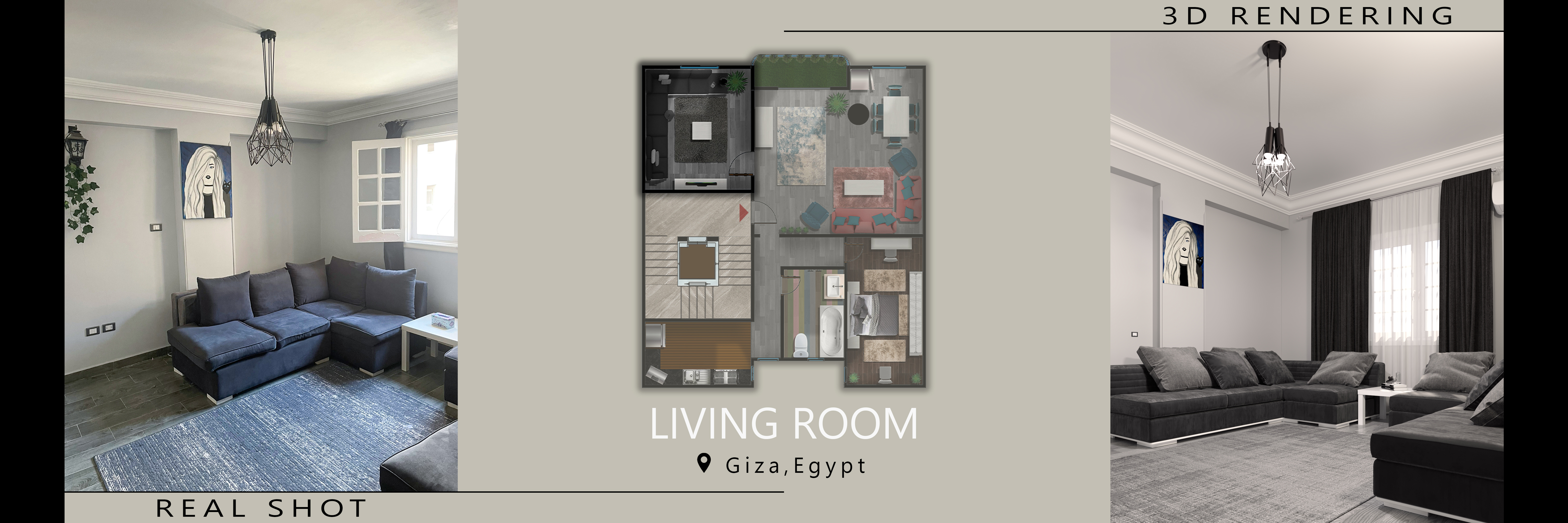 LIVING ROOM - REAL & RENDER Interior Design-2