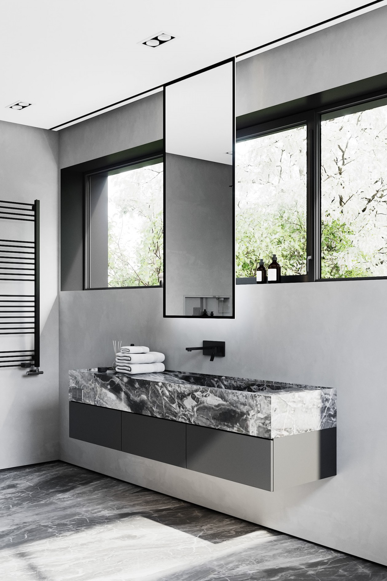 乌克兰基辅650㎡高级黑+简洁白 极简风公寓-18