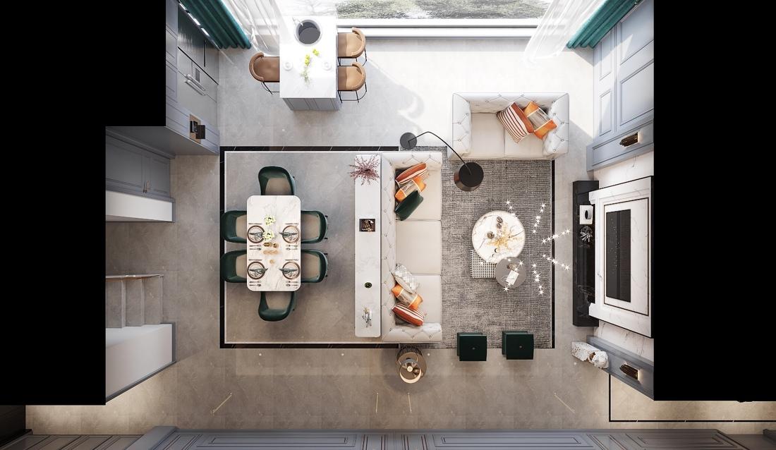 200㎡复式美式轻奢-4