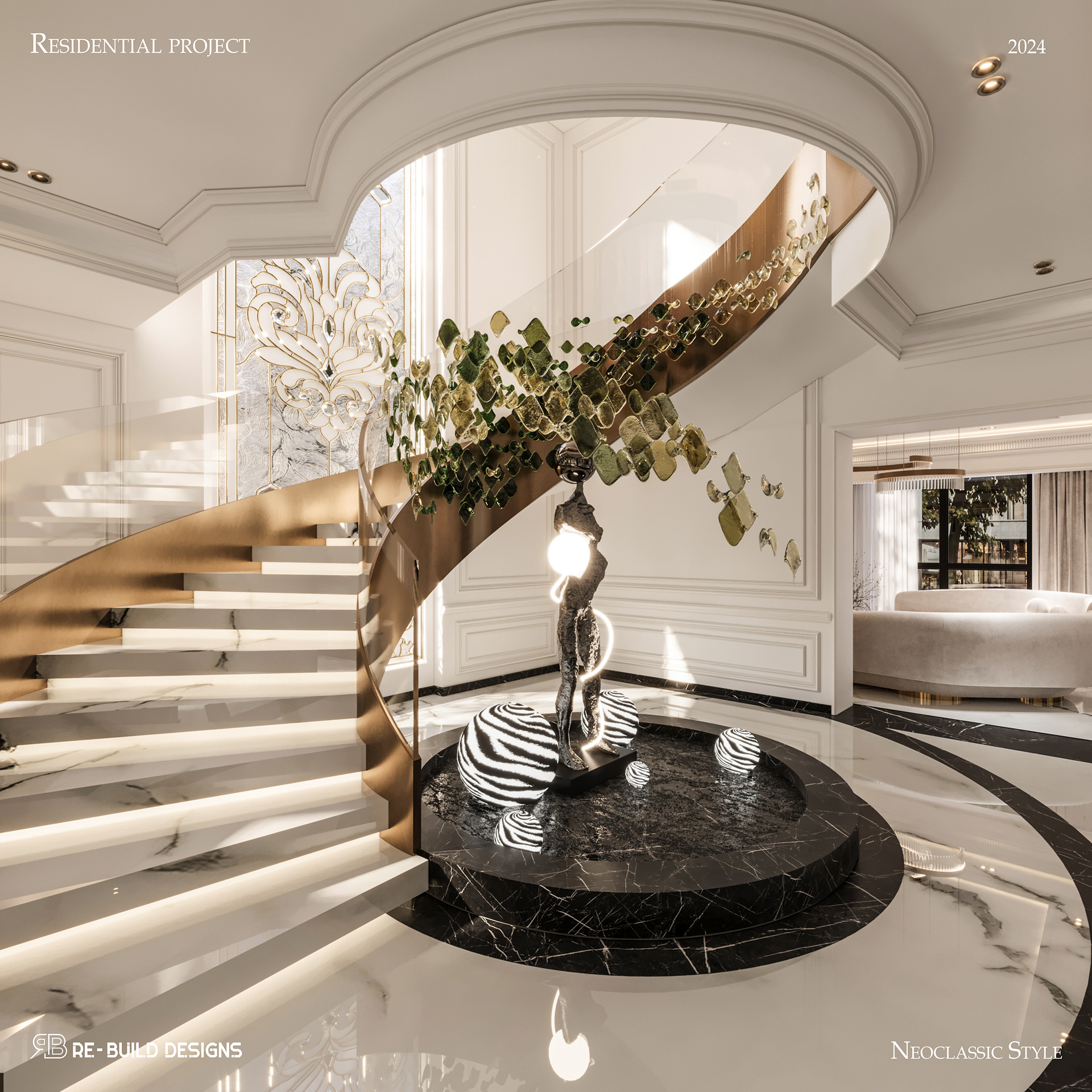 新古典别墅接待室内设计及新古典别墅室内设计丨埃及丨Re  Build Designs-13