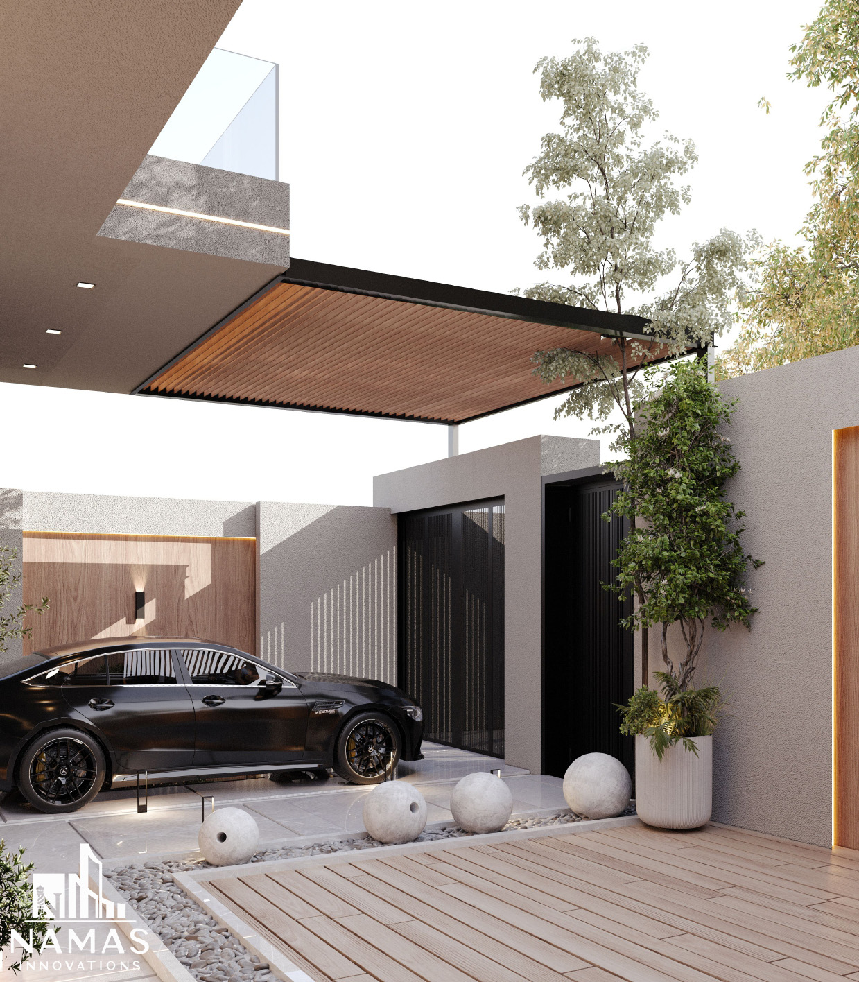 现代别墅立面图丨沙特阿拉伯丨Namasinnovation-10