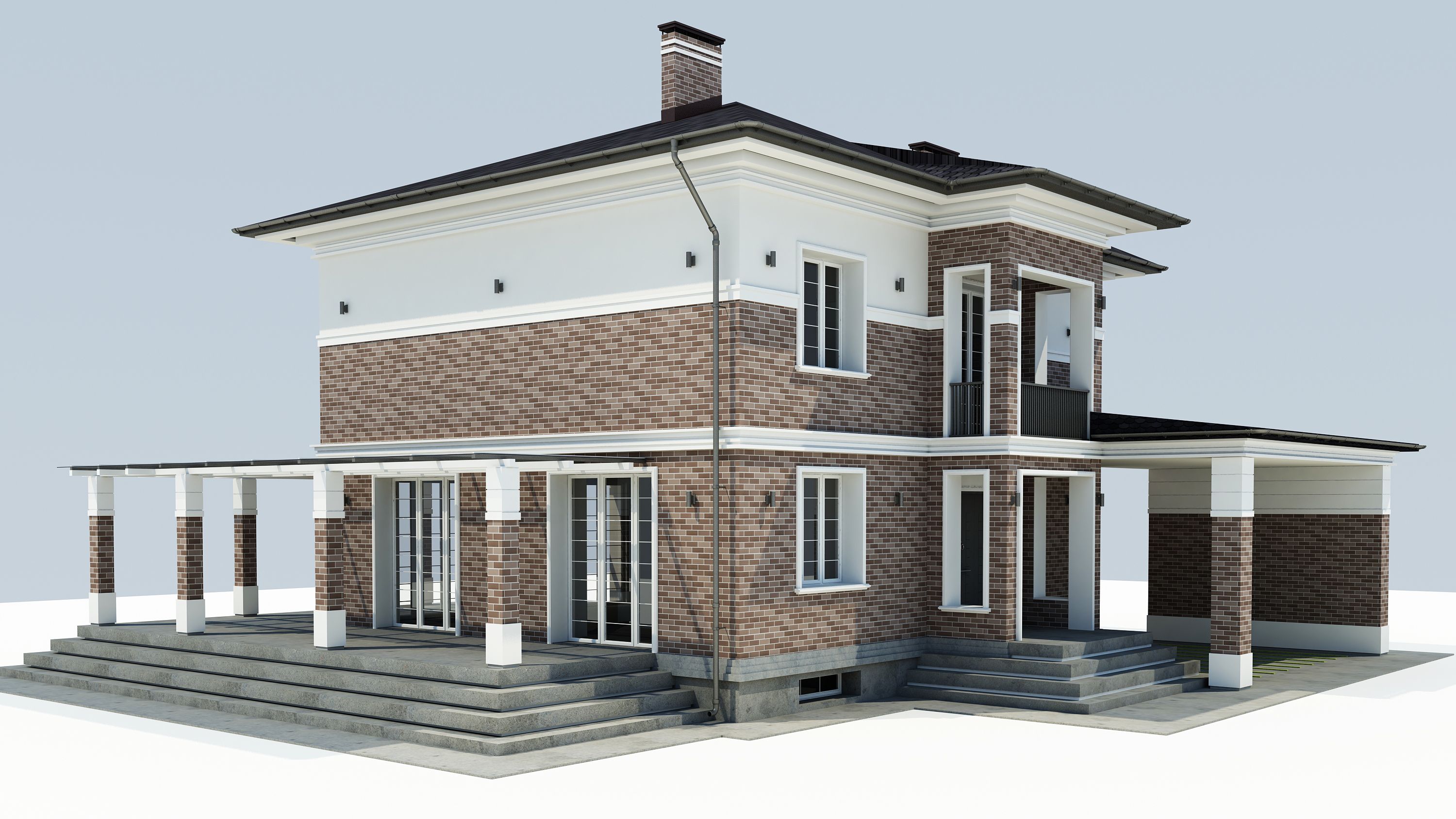 Эскизный проект Фасада индивидуального жилого дома-1