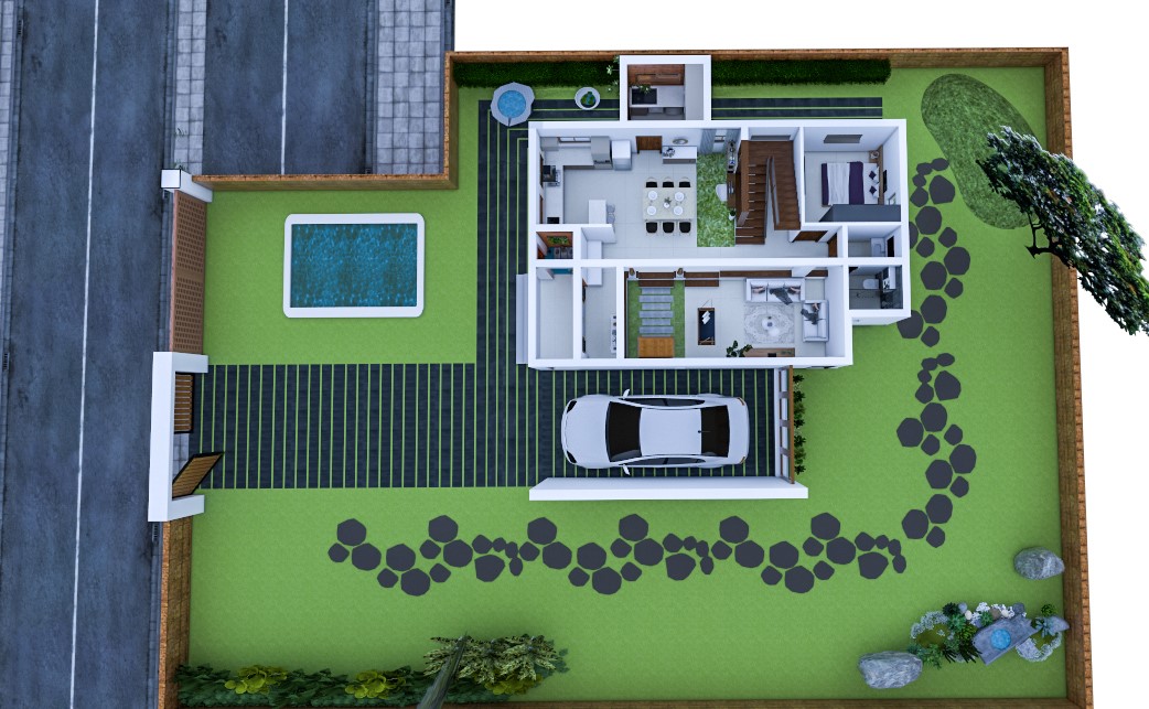 Twin Courtyard Farmhouse Residence | Kolhar-3