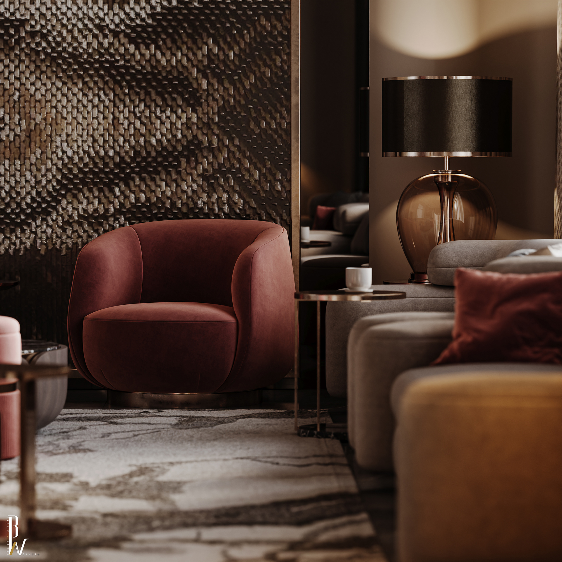 Lu·ury Women’s Majlis（奢华女性会客厅）丨沙特阿拉伯丨Black N White studio-11