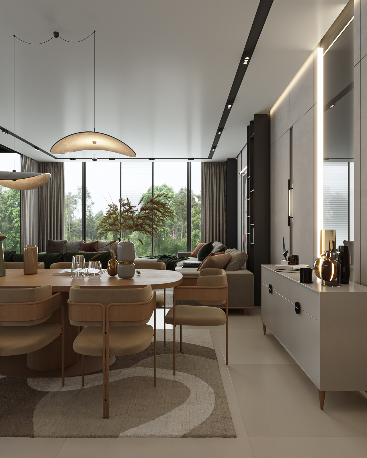 Luminous Contemporary chalet interior-5