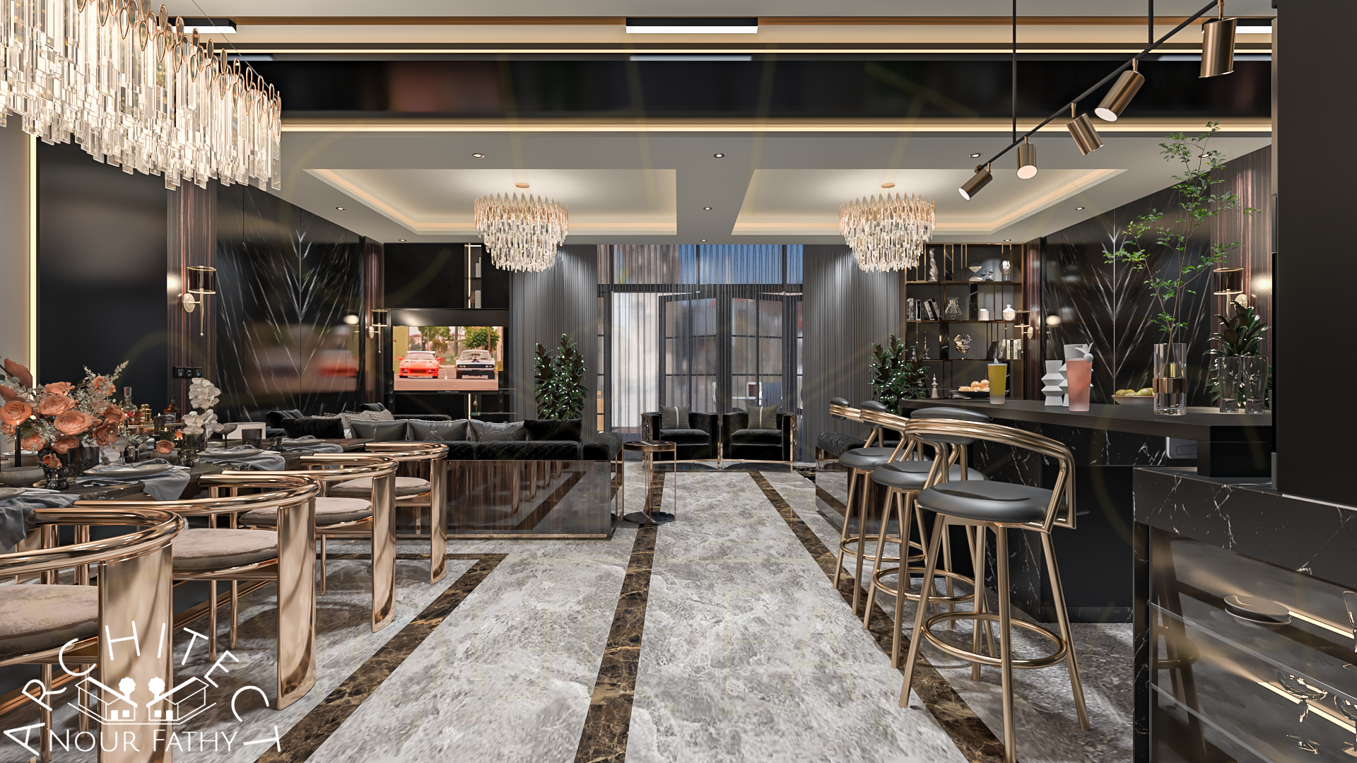 Modern Black Design for a Flat in EGYPT-4