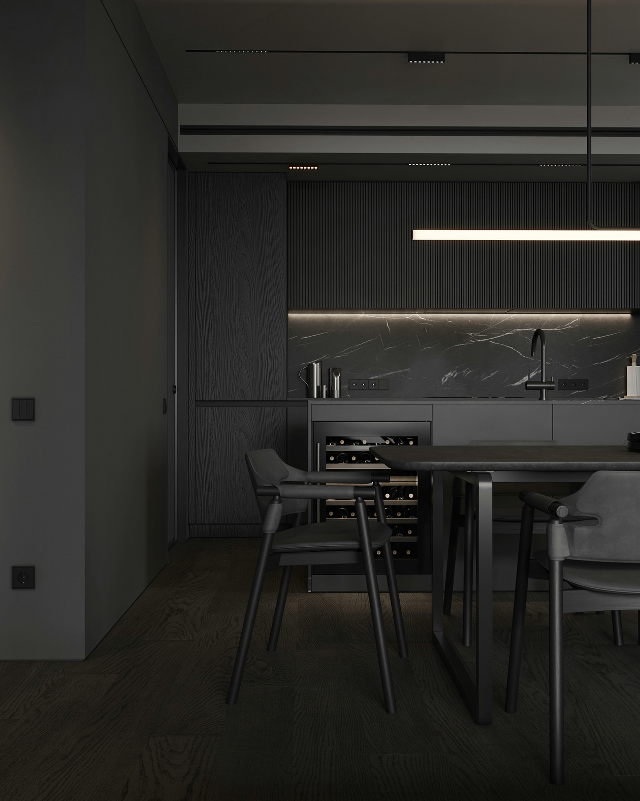 黑色系复试公寓设计 一种极致的高级感！-8