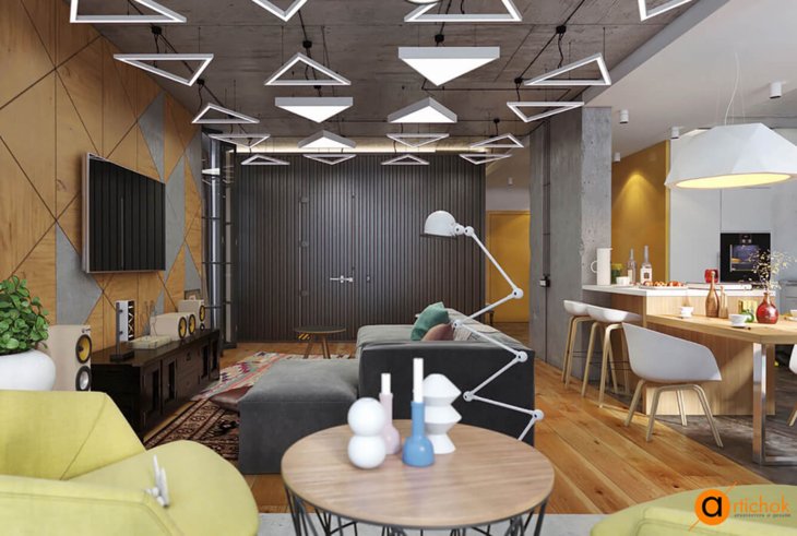 Бетон, контейнер, желтый, лофт - Art-i-chok-12