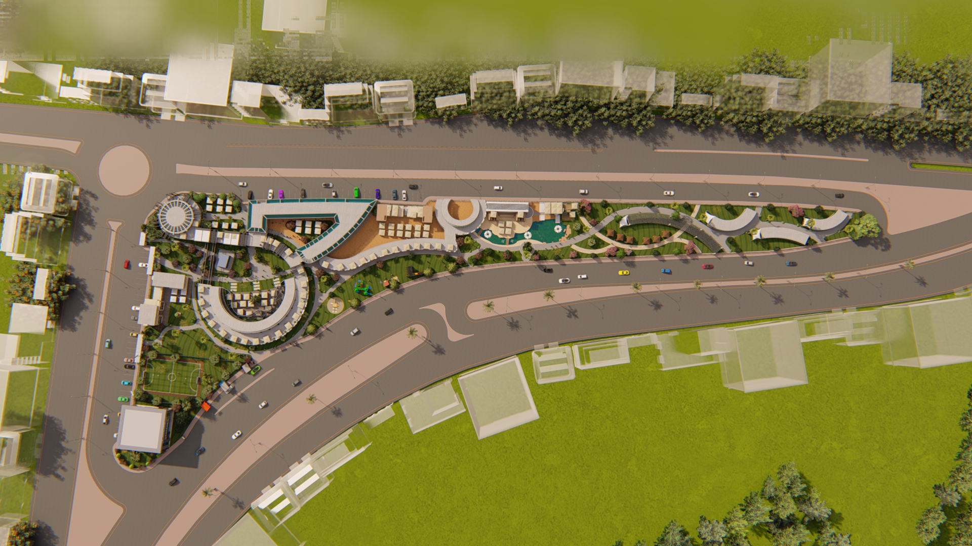 food court , shops & bank design-17