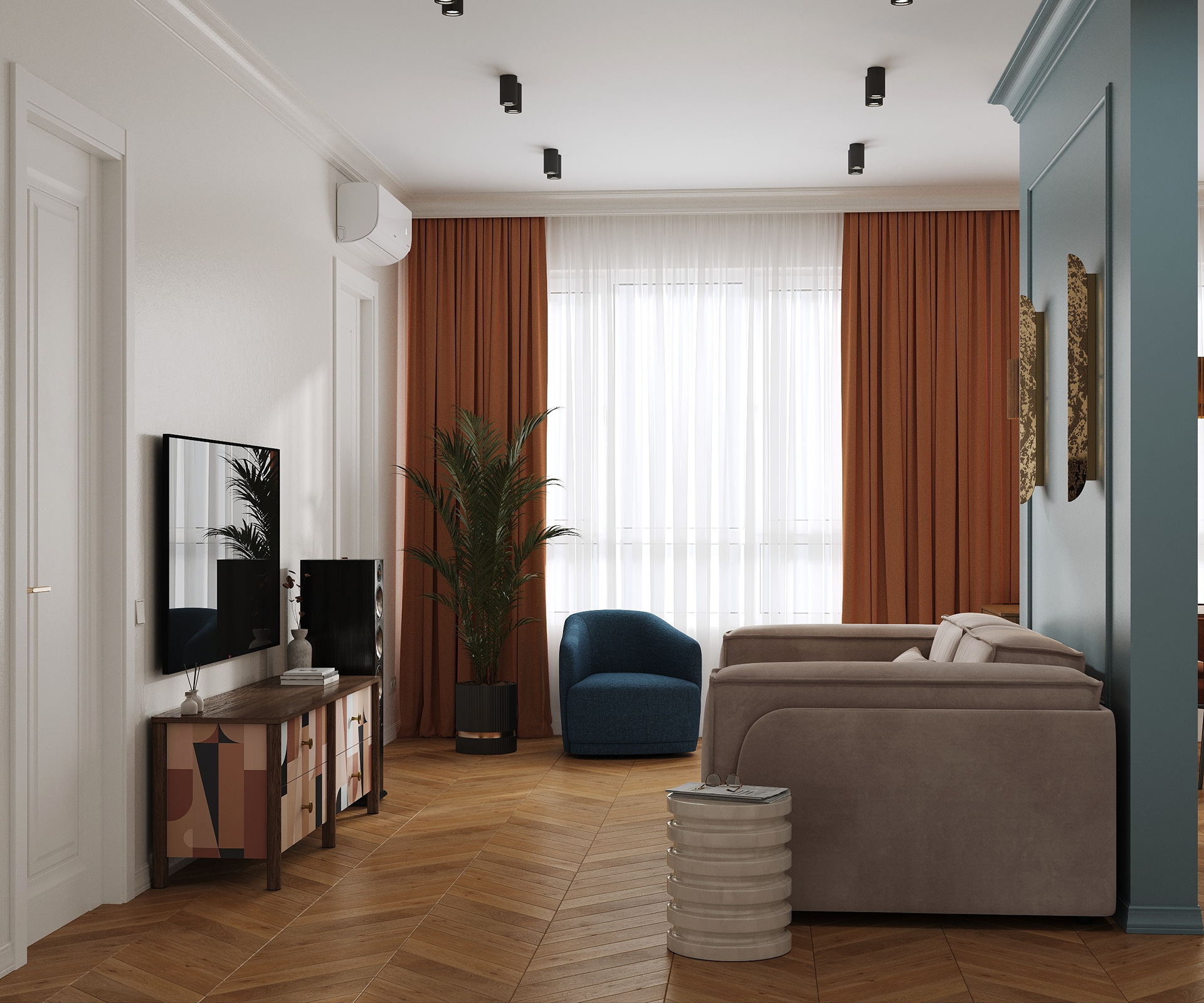 带南方风格的公寓设计丨俄罗斯莫斯科-16