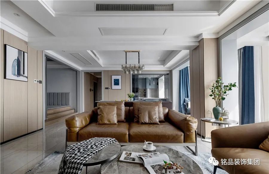 142㎡光影流动,现代简约横厅大开间家-10