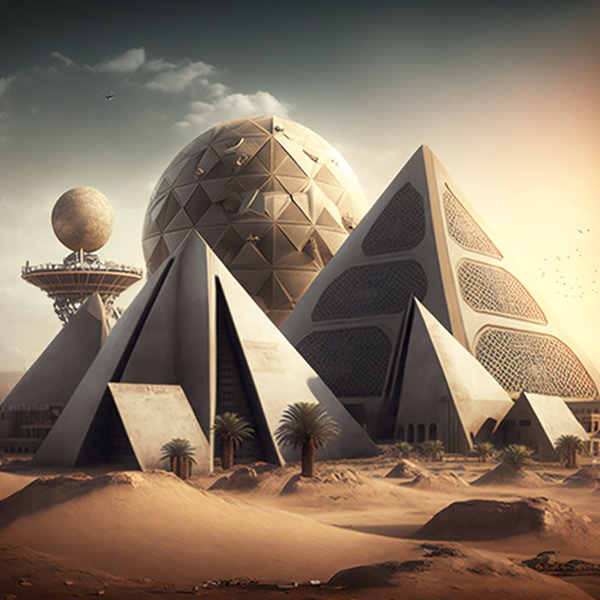 2050 年的人工智能金字塔丨Midjourney-6