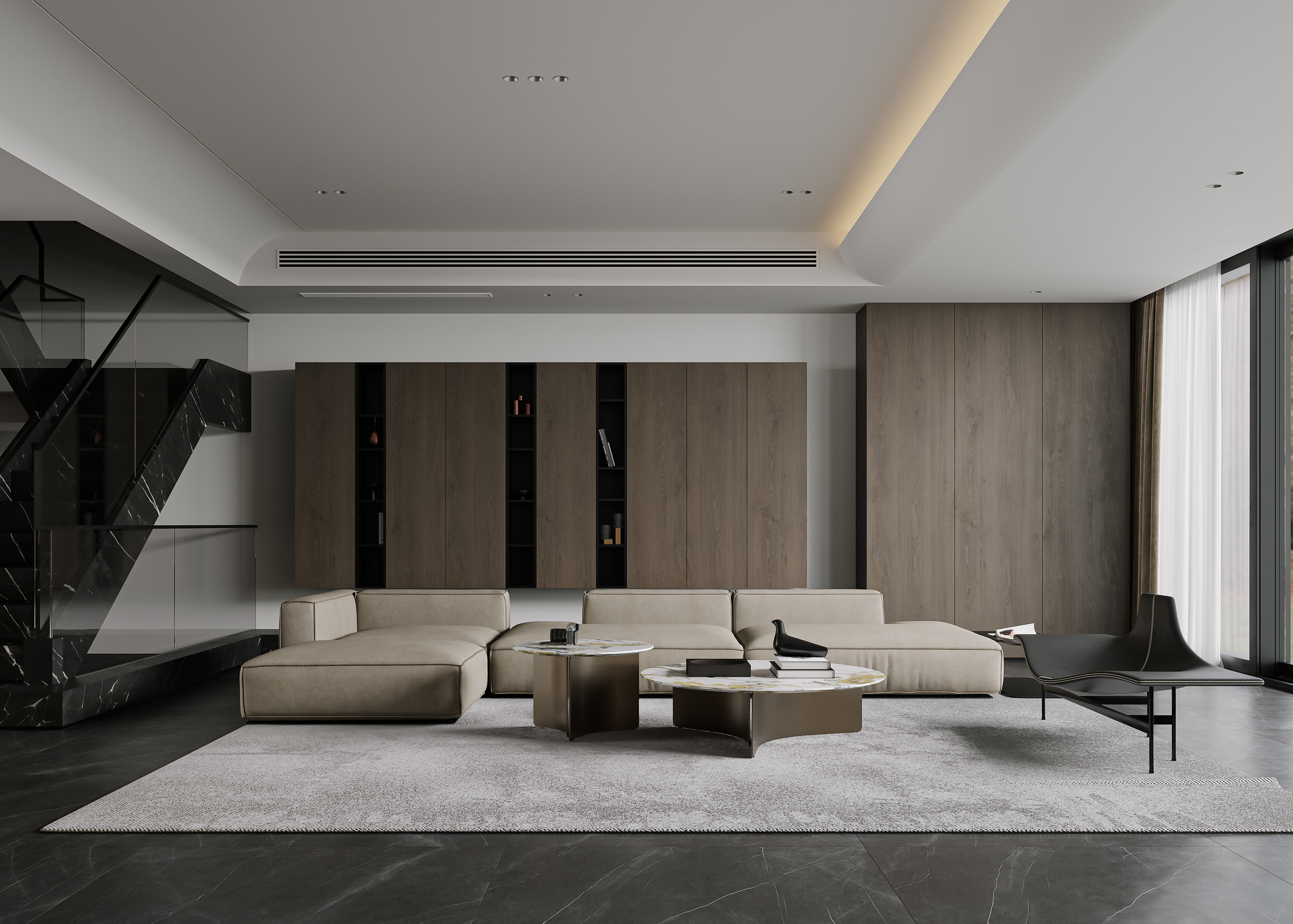 深色调客餐厅渲染-15