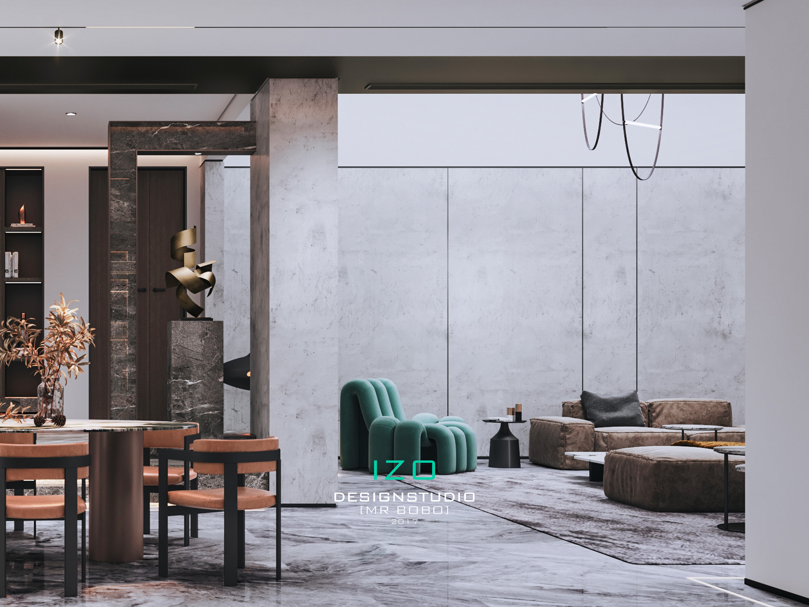 华侨城别墅现代极简轻奢风格设计丨MRBOBO-5