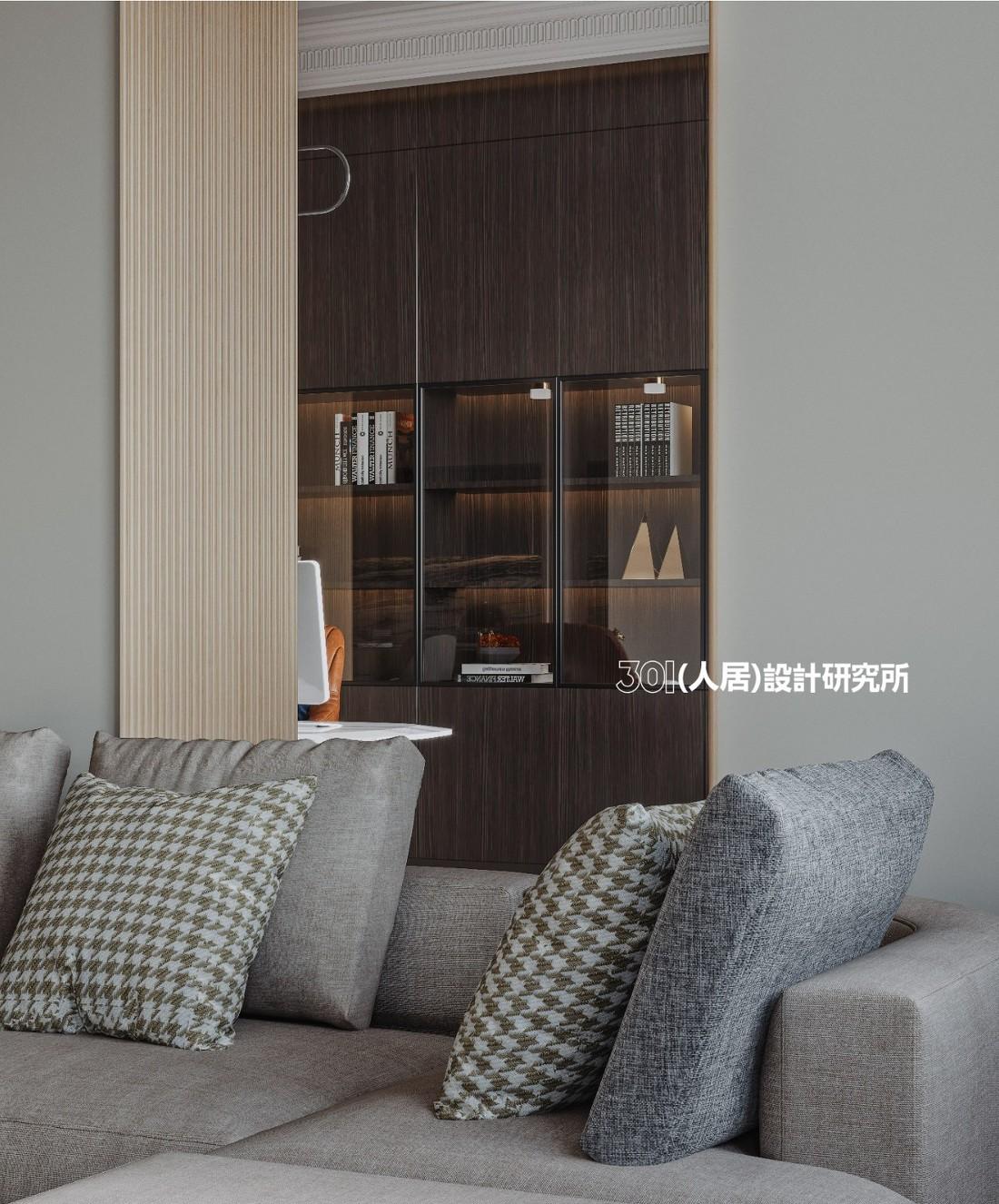 轻奢混搭风 | 罗马柱与大理石的现代空间-5