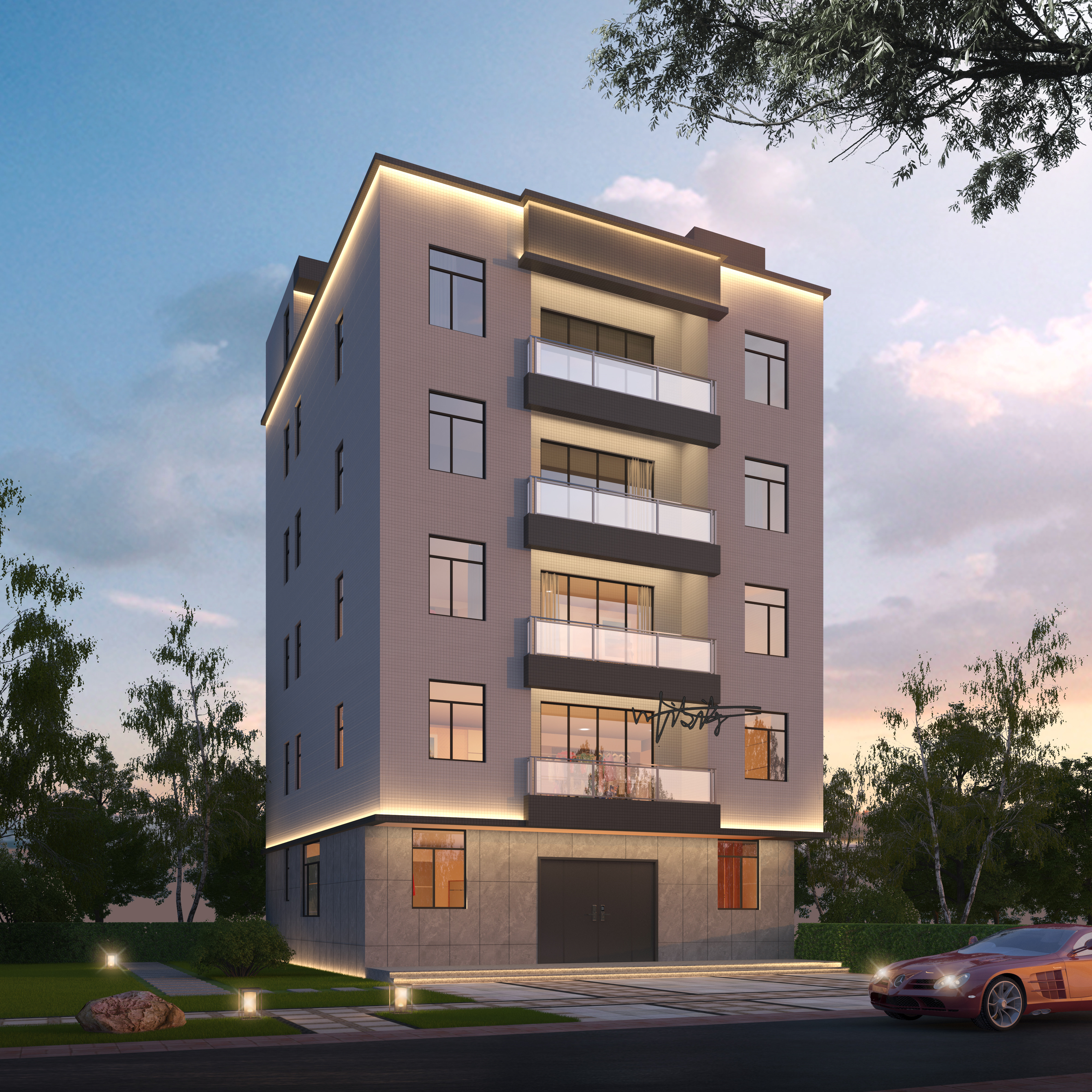 室外效果图 别墅外立面-6