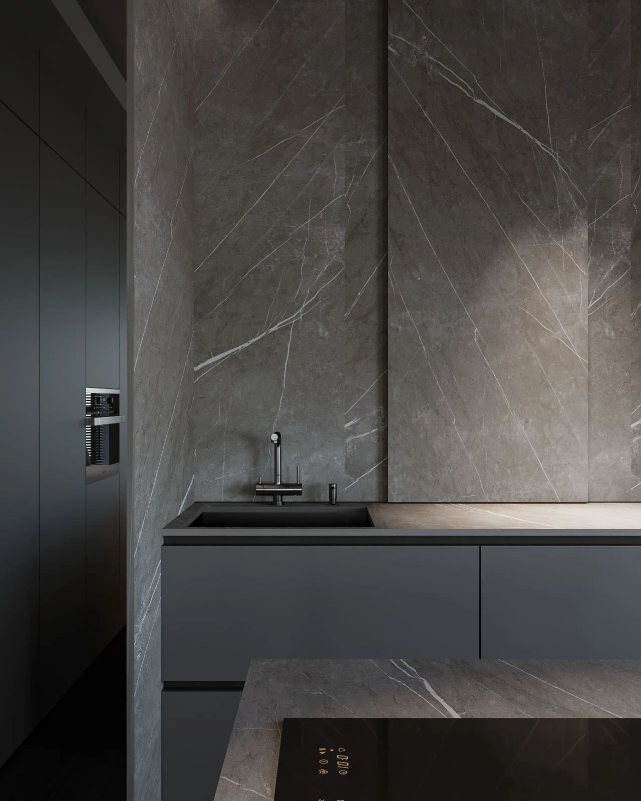 97㎡黑色调公寓设计-19